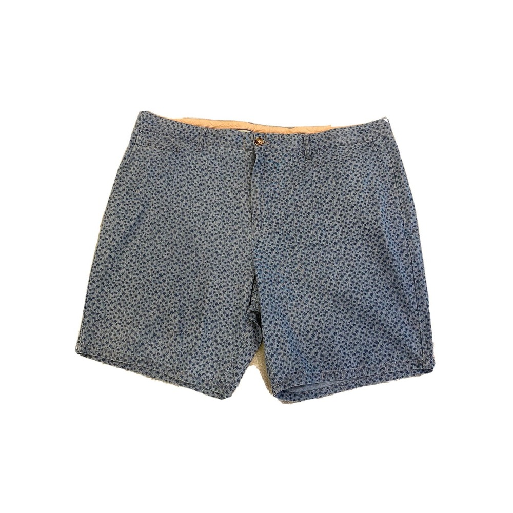 Johnnie-O Shorts Mens 38 Blue Chambray Runaway Front Jacquard Bermuda Casual